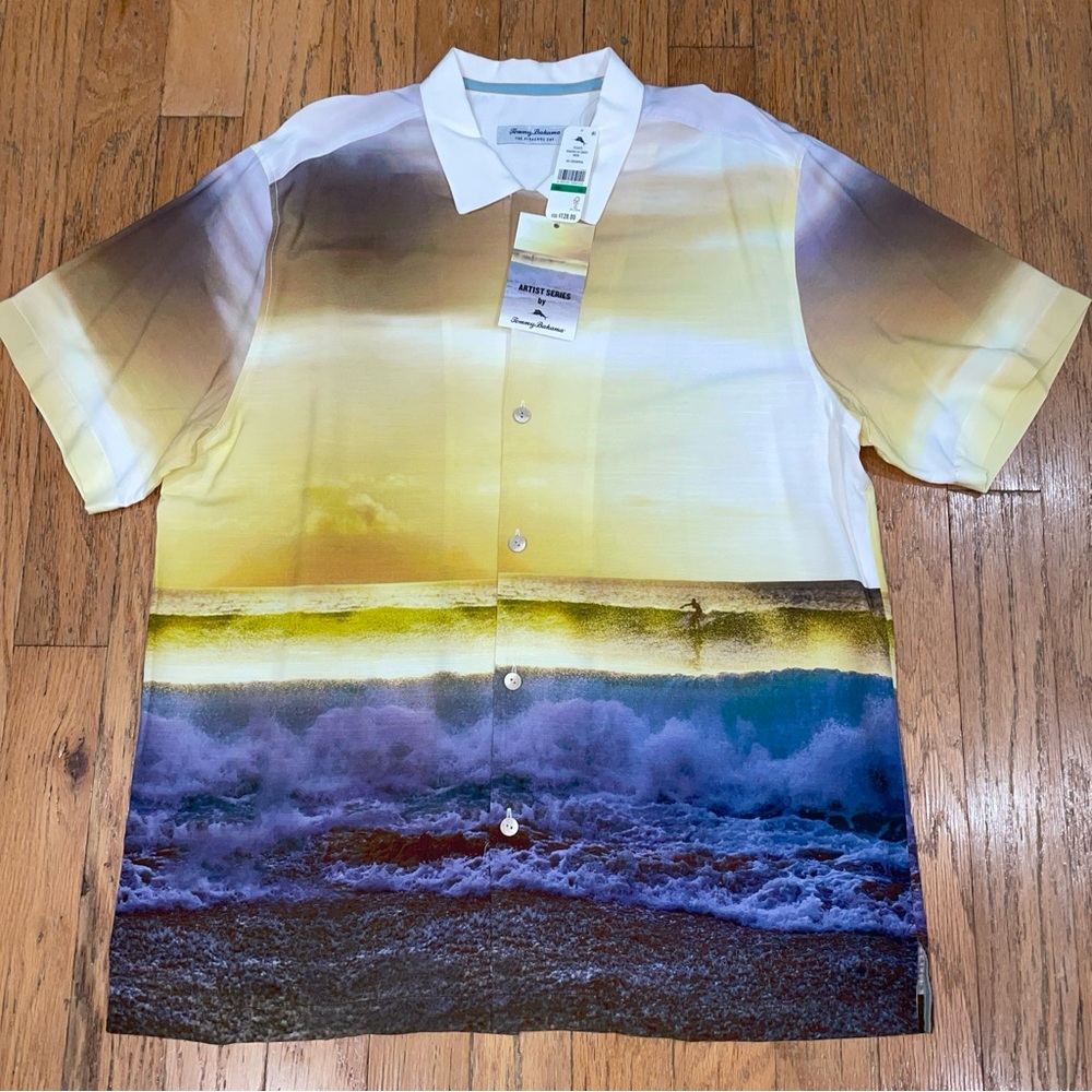 TOMMY BAHAMA Men’s XL -The Veracruz Cay Sunset Break Camp Shirt New, NWT ($128)